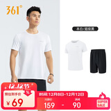 361°跑步运动套装男休闲健身宽松短袖短裤夏季男两件套652414001H-1