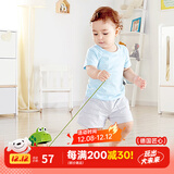 Hape拖拉玩具 木质学步手拉牵绳玩具会摇摆卡通动物字母 儿童节礼物 拖拉青蛙 1-3Y