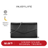 INJOYLIFE休闲百搭通勤女包小方包斜挎包时尚单肩包链条包迷你小挎包 黑色