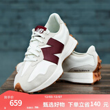 NEW BALANCE NB327官方休闲鞋女鞋秋冬复古增高鞋潮流百搭低帮轻便软底运动鞋 灰色/米白/酒红 WS327KA 40 (脚长25.5cm)
