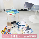 钟爱一生全棉椅垫坐垫办公室椅子垫四季座椅垫凳子垫家用餐椅坐垫纯棉屁垫 四季布艺坐垫【款式随机】6件装 椅子垫