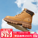 骆驼（CAMEL）大黄靴女户外工装靴秋马丁靴 L23W307016R 黄棕（绒里） 37