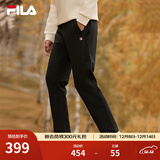 斐乐（FILA）官方男士长裤秋冬季款针织时尚直筒长裤子运动裤简约通勤休闲长裤 【经典款】正黑色-BK 3XL 190/96A
