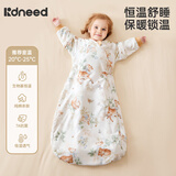 柯斯德尼（kidsneed）婴儿睡袋秋冬纯棉恒温双层宝宝睡袋婴幼儿睡衣儿童防踢被包腿M码