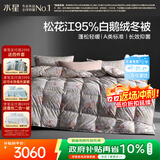 水星家纺羽绒被95%白鹅绒被子冬季加厚冬被芯双人羽绒被220cm×240cm1200g