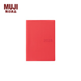 MUJIPVC封面月周记笔记本/2024年12月开始 2025手账本计划本记事本日程本本 88张/红色/B6