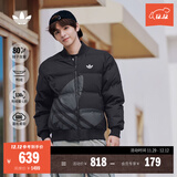 adidas轻薄拒水保暖秋冬通勤穿搭鸭绒羽绒服男女阿迪达斯三叶草 黑色(推荐男生选大一码)   XXS