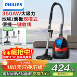 飞利浦（PHILIPS）家用吸尘器卧式手持大功率强力除螨吸毛吸灰吸尘器FC9351