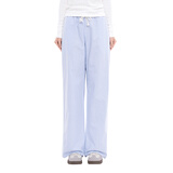 BM拖地裤长裤女纯棉条纹低腰休闲裤2026新款夏季慵懒风直筒裤子 蓝色 均码
