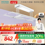 好太太（Hotata） 电动晾衣架智能自动升降晒被阳台晾衣架室外衣服架伸缩晾衣杆 【46孔大晒量】D11-Z白色