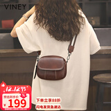 viney牛皮包包女包时尚斜挎小圆包轻奢单肩包生日礼物高级感送女友老婆