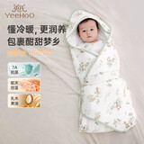 英氏（YEEHOO）婴儿包被产房襁褓包单新生儿防惊跳包巾 四季 春浔山野90*90CM