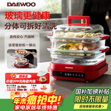 大宇（DAEWOO）玻璃电蒸锅 0塑0涂层 加厚高绷玻璃 多功能炖蒸煮一体蒸汽锅分体可拆洗不锈钢S31-SE-FGH