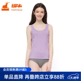 铜牛【商场同款】精梳棉罗纹窄肩女背心基础款花边打底衫女VB012 浅桑紫 L (170/95)