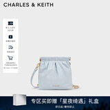 CHARLES&KEITH迷你菱格流浪包单肩斜挎双肩包包女包生日圣诞礼物CK2-60782390 【S号】Sea Salt Blue海盐蓝 S