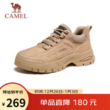 骆驼（CAMEL）男士复古户外登山工装休闲低帮鞋 G13A342170 流沙色 40 