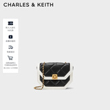 CHARLES&KEITH菱格链条单肩斜挎包信封包包女包生日礼物新年礼物CK2-20671406 Black黑色 S
