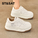 星期六厚底休闲板鞋女2026新款春季增高百搭小白鞋轻便舒适透气松糕鞋