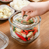 家の物语（KATEI STORY）日本厨房泡菜坛子加厚透明玻璃密封罐一夜渍腌菜坛子酸菜罐咸菜罐 一夜浅渍泡菜罐