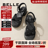 百丽（Belle）满钻条带繁星休闲凉鞋女商场款厚底凉鞋A9S2DBL4 黑色 39 (245mm)