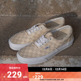 万斯范斯官方 Era米白棋盘格夏日清新男女帆布鞋低帮 棕白棋盘格 36.5
