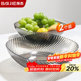 拜杰水果盘零食盘家用果盘客厅干果盘托盘糖果坚果盘透明黑2只装