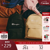 Champion冠军官网情侣新款学生背包书包女印花旅行包运动双肩包男 黑色1