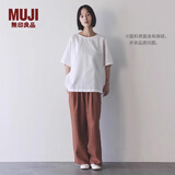 MUJI女式 汉麻 棉 短袖罩衫 t恤上衣打底衫女款女装内搭夏季BC2LEC5S 白色 S (155/80A)