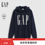 GAP男女装2025秋季新款logo印花抓绒宽松运动连帽衫卫衣786920 海军蓝 S (165/88A) 亚洲尺码