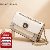MK轻奢包包女包复古单肩包斜挎小方包圣诞节礼物送女友老婆 白色（礼盒装）