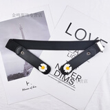 畅印 可调节隐形皮带女无痕懒人百搭弹力松紧牛仔裤腰带女士装饰ins风 全黑隐形花朵腰带(可调长短 配中间扣) 90cm 可调长短 适合腰围1.8尺-2.7尺（5