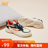 361°运动鞋男秋冬季革面保暖复古轻便厚底休闲老爹鞋子672036763-3