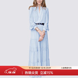 MeetMetro玛依尔法式仙女连衣裙女2025秋新款高端气质纯欲风裙子礼服长裙 浅蓝【现货】 XL