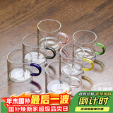 MULTIPOTENT高硼硅玻璃水杯6色杯牛奶杯小茶杯6支装100ml送原木色杯架