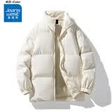 真维斯（Jeanswest）棉服男女同款冬季保暖面包服2026新款加厚百搭棉袄情侣款棉衣外套 米白 纯色 2XL