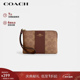 蔻驰（COACH）【品牌直供】女士小号手拿包手腕包棕色 CW854 新年礼物