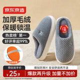 京东京造【厚底防滑】棉拖鞋男士冬季室内居家毛拖保暖半包深灰色42-43
