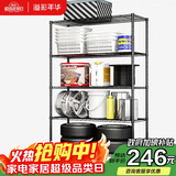 溢彩年华置物架落地仓库货架可组装家用阳台杂物架储物架客厅收纳架2607