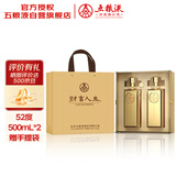 五粮液股份 财富人生金砖双支礼盒 纯粮食白酒 52度500ml*2瓶 送礼佳品
