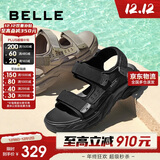 百丽厚底沙滩鞋男鞋25夏新休闲户外运动凉鞋A1514BL5 黑色 43