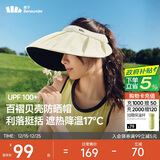蕉下（beneunder）遮阳帽子防晒帽女防紫外线太阳帽贝壳空顶帽便携BM561白