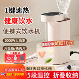 爱尚象便携式即热式饮水机烧水壶旅行电水壶小型热水壶矿泉水加热器迷你出差速热水机桌面台式 奶白色丨5档温控+软管+转接头+收纳袋丨 即热型