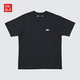 优衣库男装女装UT哆啦A梦邂逅卢浮宫印花短袖T恤480136 09 黑色 L /175/100A