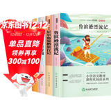 套装4册 快乐读书吧六年级下册必读：鲁滨逊漂流记+骑鹅旅行记+爱丽丝漫游奇境+马克吐温经典小说 人教版学校指定老师推荐课外阅读书目