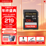 闪迪相机卡 4K高清SD卡 UHS-I微单存储卡微单反摄像储存大卡内存sd卡内存卡 128G标配+川宇Type-C读卡器价值14.9元