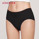 爱慕内裤女经典KiKi裤中腰三角裤轻薄净痕多色AM22100黑色