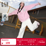 GAP男女装2025秋季新款大G字母仿羊羔绒宽松夹克开衫卫衣 粉色 2XL (185/104A)亚洲尺码【偏大,建议拍小一码】