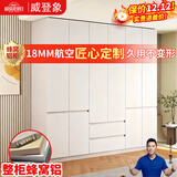 威登象【定制铝型材】衣柜卧室家用铝合金衣柜四门工厂金属衣柜收纳储物 0.6*2.0m 两门【ENF级+PUR封边】