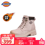 Dickies女士马丁靴高帮时尚情侣靴百搭工装靴女 粉色-加绒 女款-36 