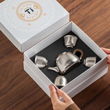 八千行纯钛茶具整套高档泡茶器全套钛茶壶套装礼盒送男士爸爸生日礼物